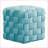 Ottoman 16'' Square Braided Sky Blue Velvet by LumiSource | Sky Blue | Velvet-234215407