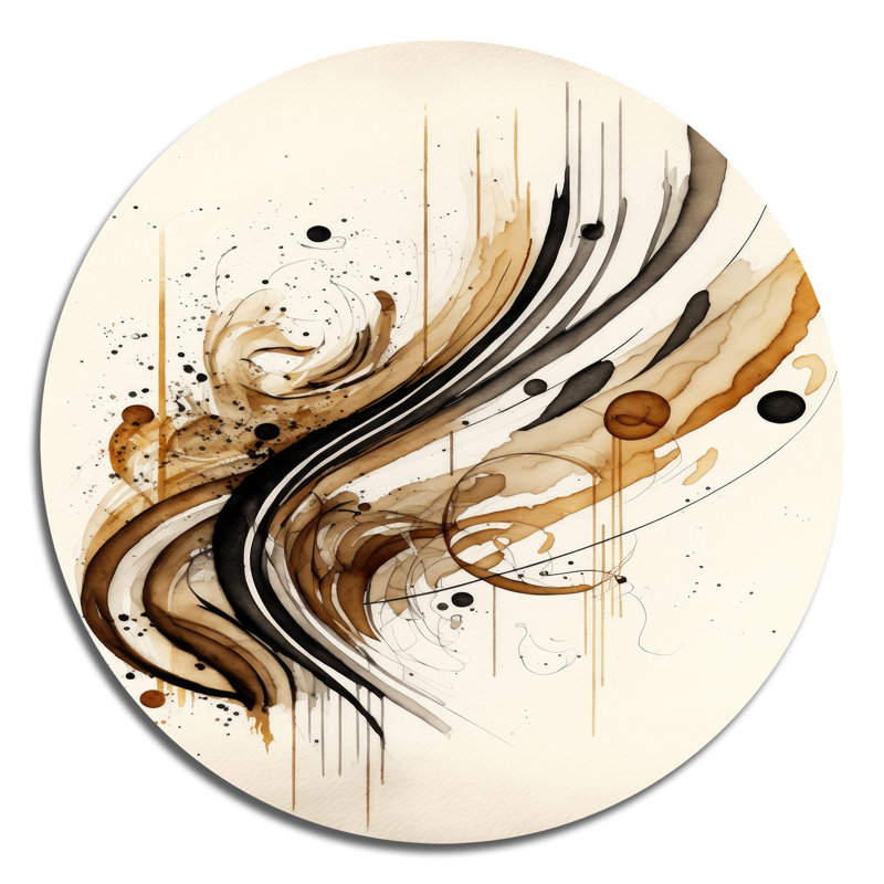 Coltura - Art abstrait rond en métal, H 16 po x l 16 po