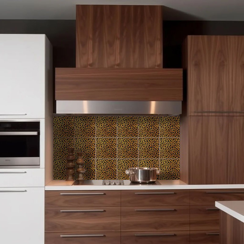 7" x 7" Leopard Vinyl Peel and Stick Mosaic Tile