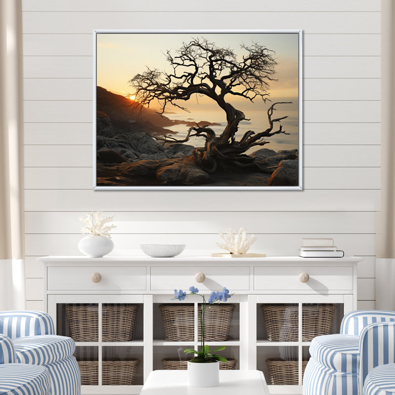 Photo de plage Sables d'or VI - impression, H 30 po x l 40 po x P 1,5 po, Cadre flottant blanc