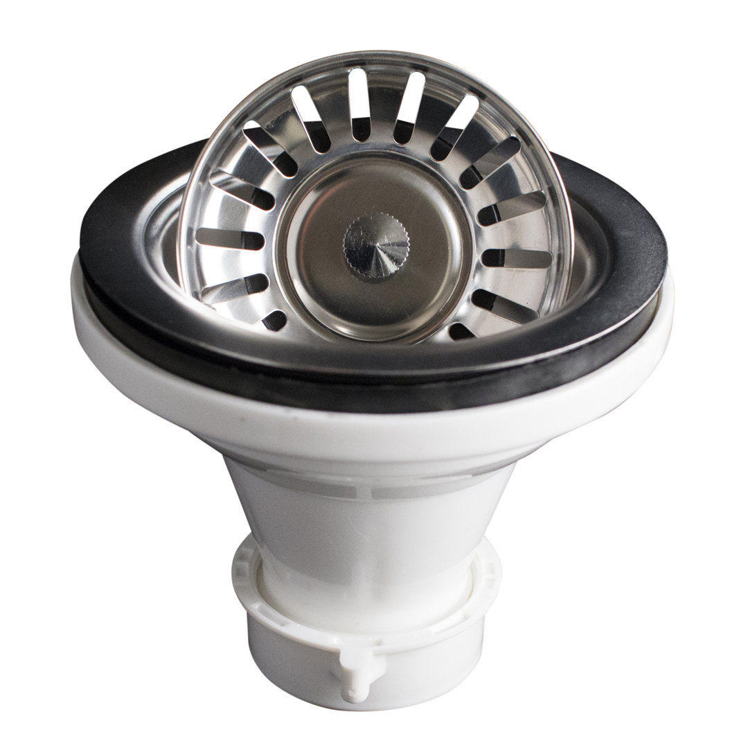 Karran 3-1/2 In. Kitchen Sink Basket Strainer in Stainless Steel Karran