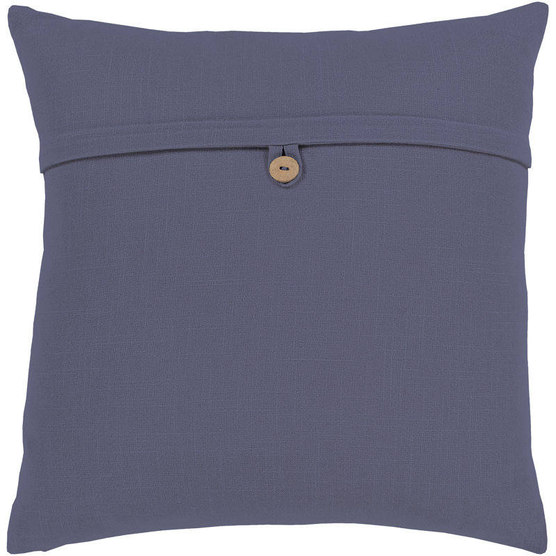 Gyuri Modern Cotton Throw Pillow Cover, 20" x 20", Navy