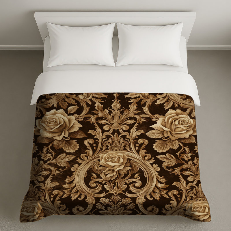 Housses de couette Ornate Floral Roses, Grand lit