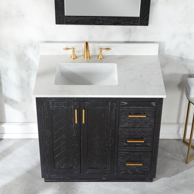 Ensemble de meuble-lavabo simple 36 "avec miroir Gazsi
