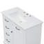 Meuble-lavabo autoportant de 36 pouces avec comptoir en céramique avec 4 tiroirs, porte à fermeture en douceur et trous de robinet pré-percés de 8 pouces (blanc)