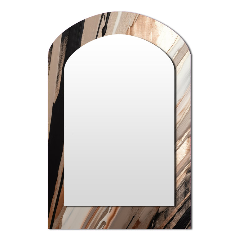 Rosegold embrassant l'essence des lignes V - miroir mural moderne, 43 po x 33 po