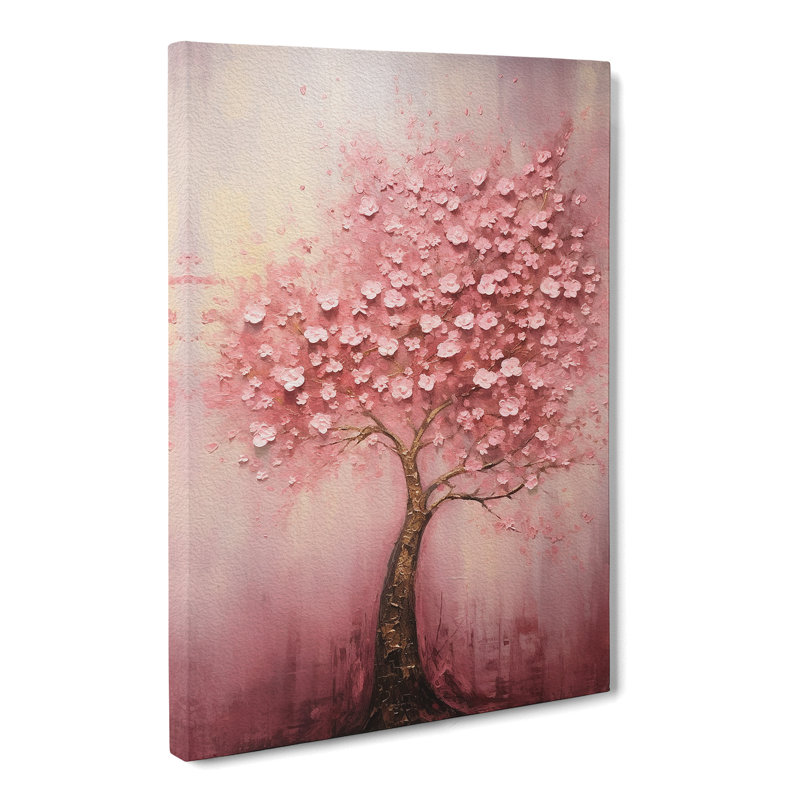 Cherry Blossom Tree Abstract - Wrapped Canvas, 76cm H x 50cm W x 3cm D