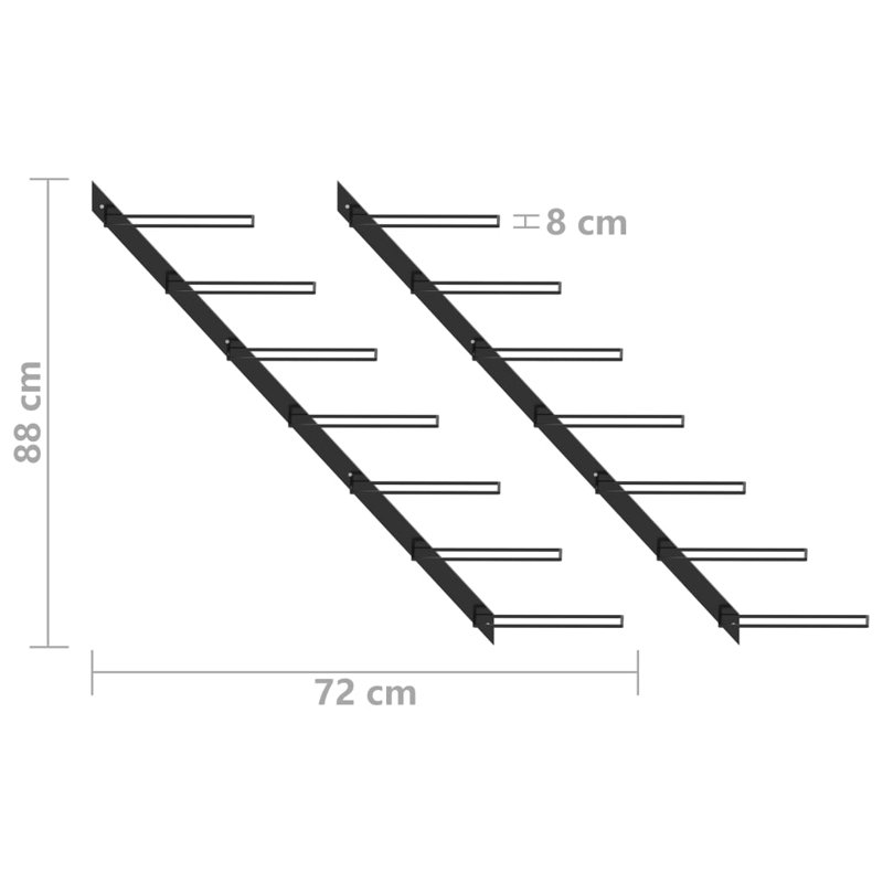 Rangement mural pour porte-bouteilles Danixsa, H 28,3 po x l 34,6 po x P 3,1 po, Or