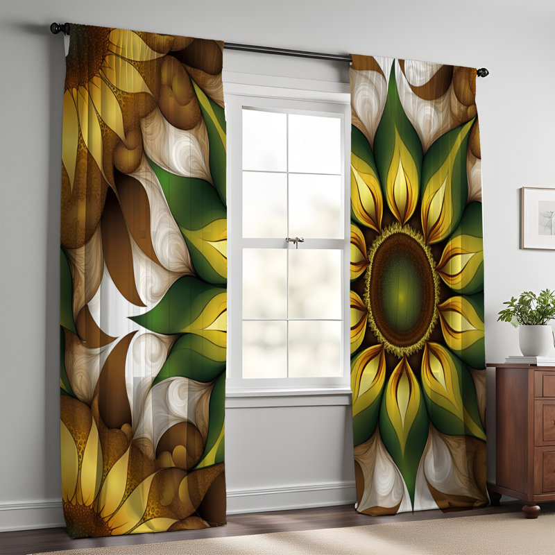 Paire de rideaux semi-transparents en polyester Guydra, L 20 po x L 61 po