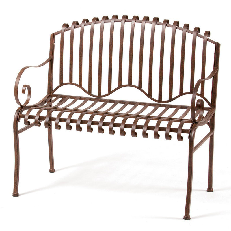 Banc d'extérieur en acier Solera, H 36 po x l 38 po x P 21 po, Patine naturelle