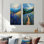 «Blue Green Meadow Charm Blue Bonnets I», ensemble de 2 décorations murales florales en métal