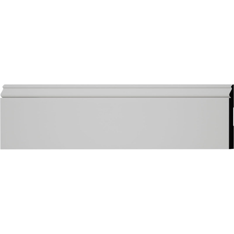 WM810 - 7 1/4 in. H x 9/16 in. P x 96 in. L, TrueCraft PVC Colonial Baseboard Moulding, White