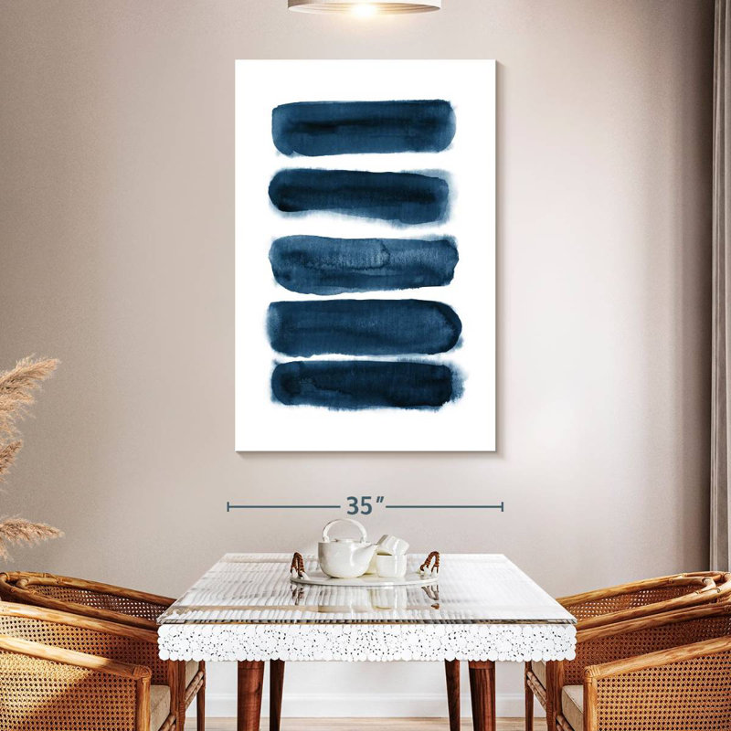 Avery coups de pinceau aquarelle bleu marine, H 51 po x l 34 po