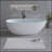 59'' Solid Surface Matte Tub, Freestanding Solid Surface Resin Stone Bathtub, Solid Surface Matte White Soaking Tub,Free Standing Tub With Overflow And Pop-Up Drain, Matte White