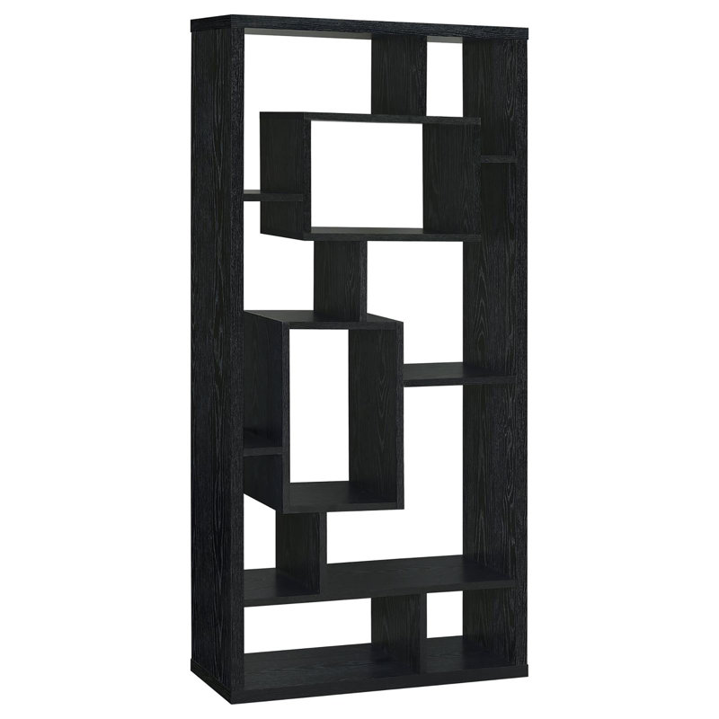 10-Shelf Open Back Bookcase, Black, (10 Shelves) 70.75"H x 35.5"W x 11.5"D