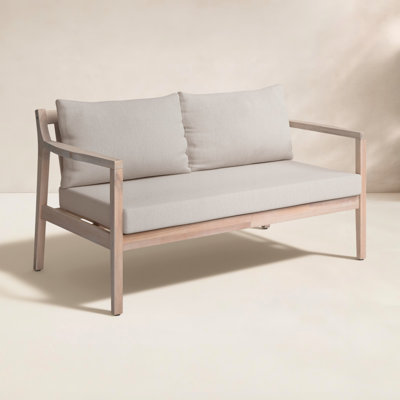 Amina 58" Acacia Patio Loveseat