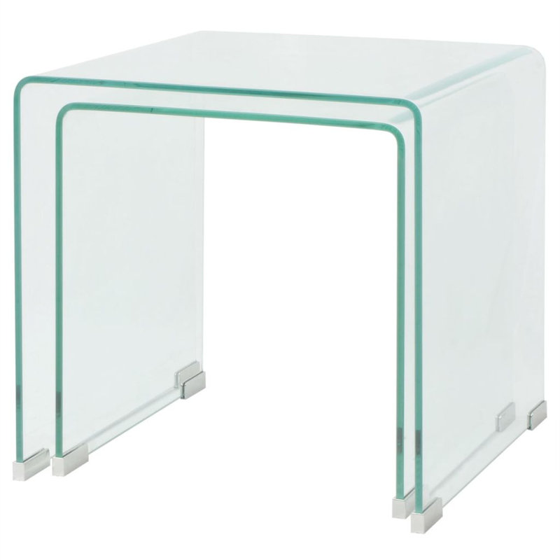 Kopnisky Glass Top Sled Nesting Tables