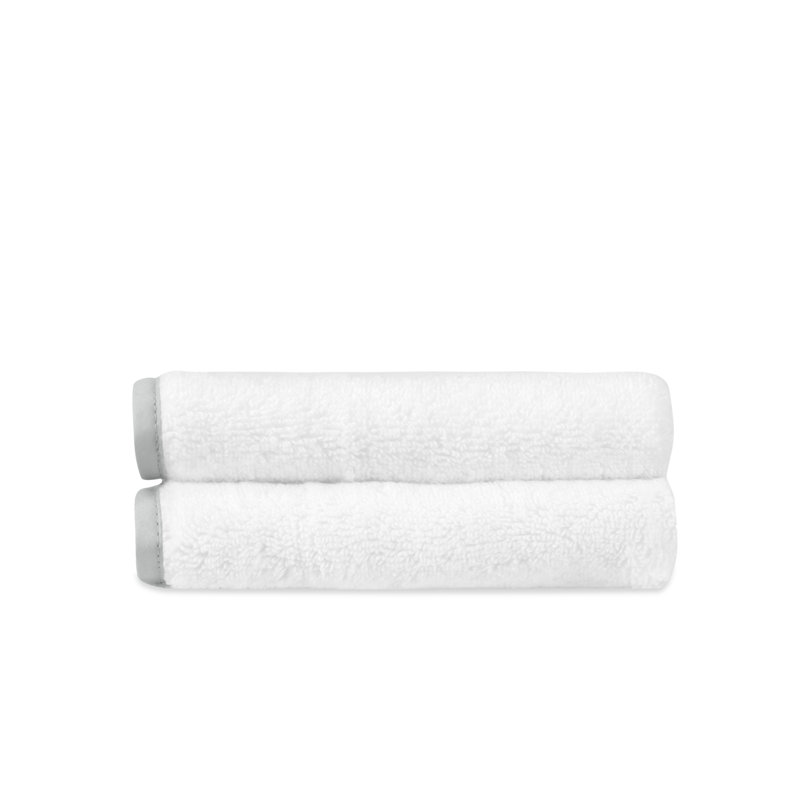 Bodrum 2-pc Face Towel Set, White/Pebble