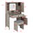 Complete Vanity Set with Glass Top, Storage Drawers, Cabinets, and Matching Stool-1257034669