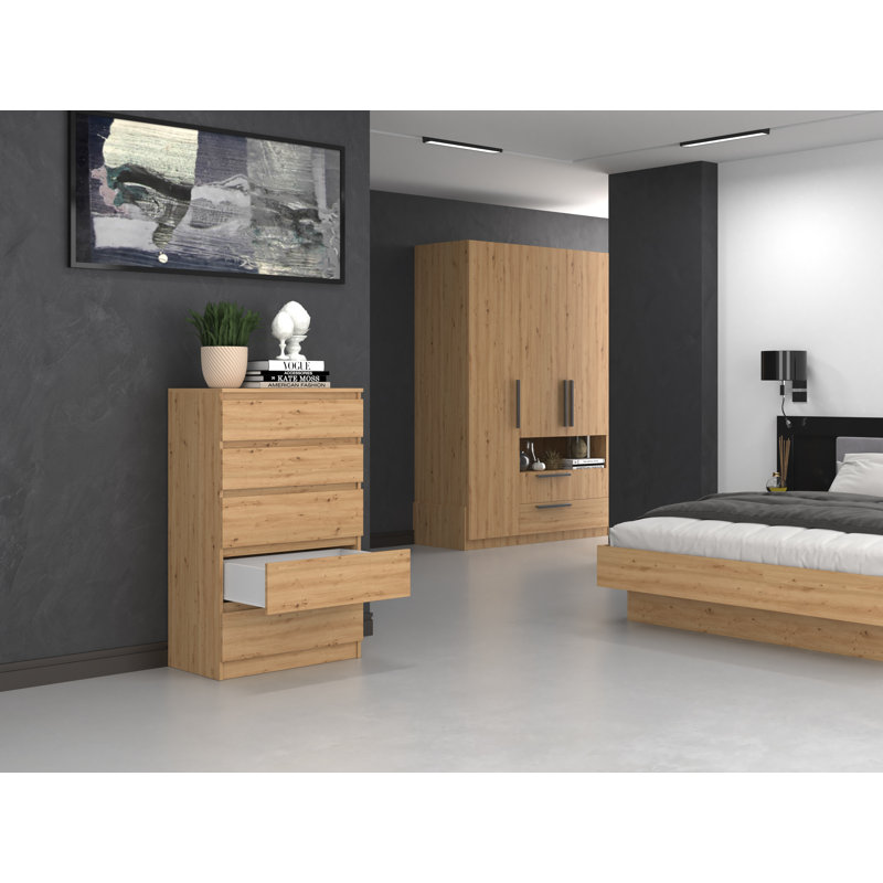 Tonya 5 Drawer 70cm Chest of Drawers, Artisan Oak