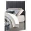 Tête de lit simple en tissu gris, canal vertical rembourré et housse de tête de lit en bois d'ingénierie, fabrication de style