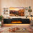 80" Floating Fireplace TV Stand For Tvs Up To 90", Wall Mounted Media Console With LED Lights-780477595-797972112
