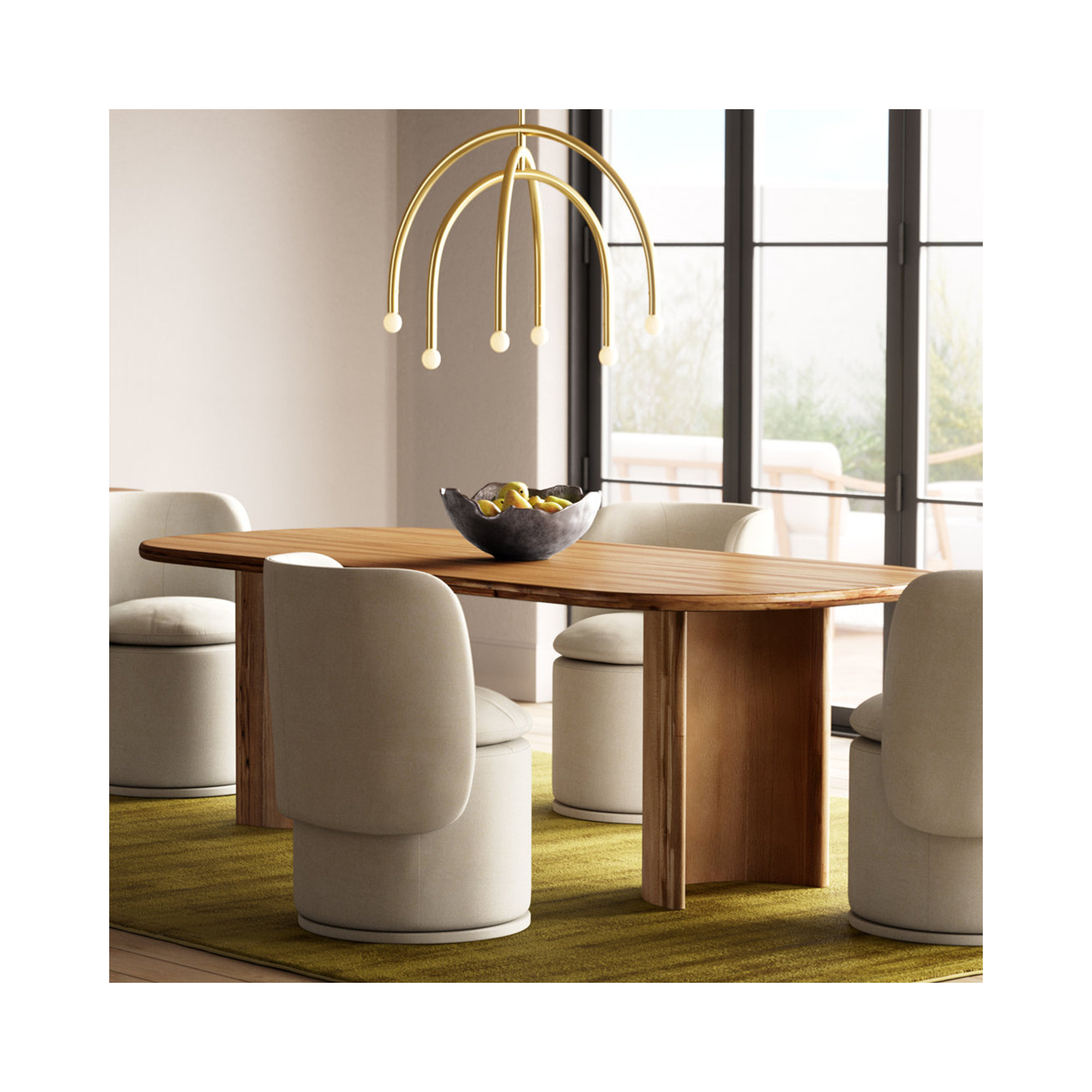 Haiden Oval Dining Table, Sandy Acacia, 30" H x 94" W x 42" D