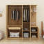 Armoire 4 portes avec tablettes, tiroirs et miroir pleine grandeur-114220592