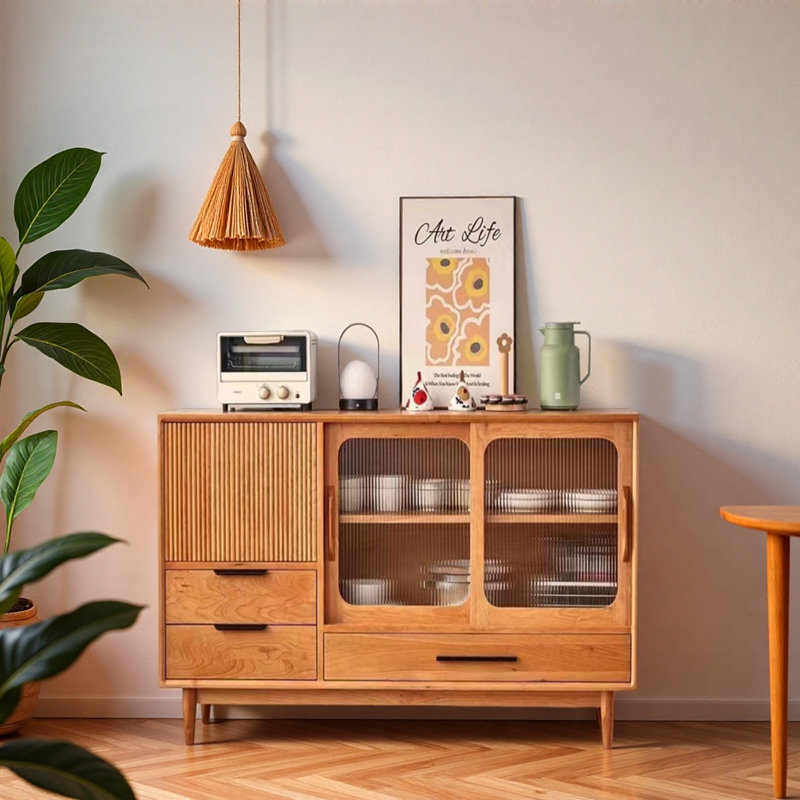 Vitrine moderne à double porte minimaliste, H 35,43 po x l 55,12 po x P 15,75 po