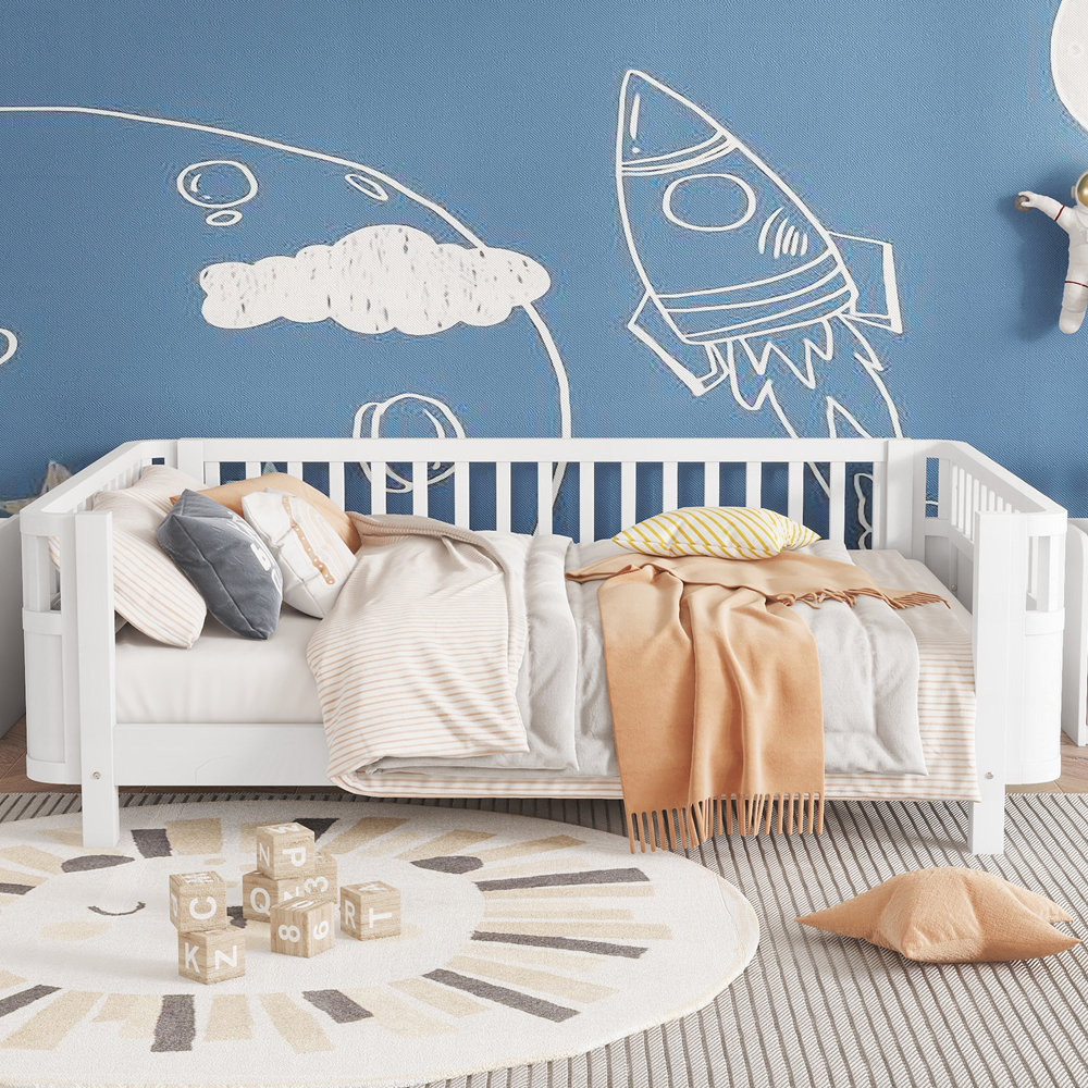 Red Barrel Studio® Safe and Stylish Full Platform Bed for Kids with Low ...