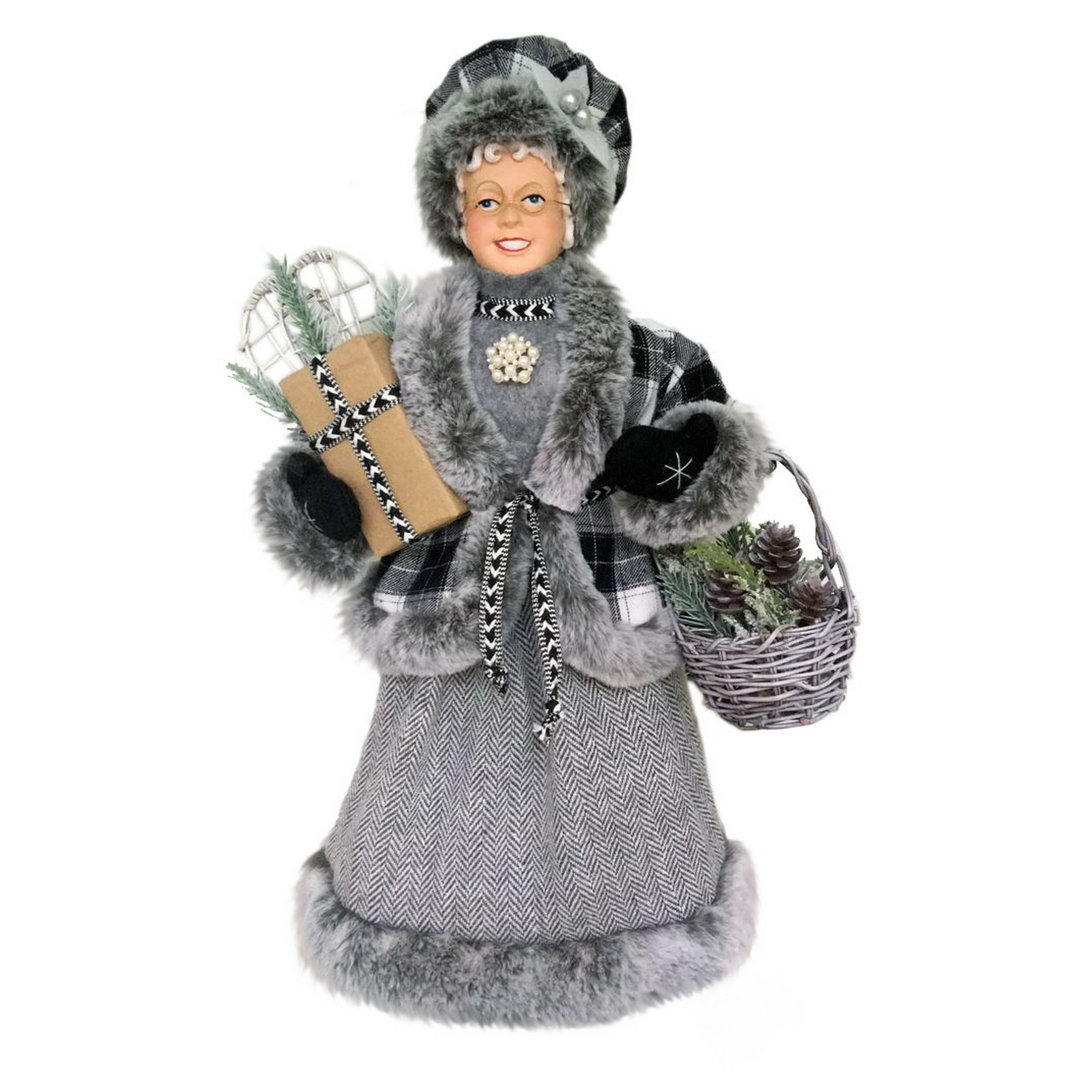 Stylish Plaid Checkered Mrs. Claus Standing Christmas The Holiday Aisle®