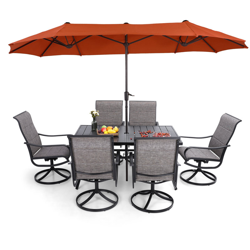 Alyah 6 - Person Patio Dining Set with Rectangular Table