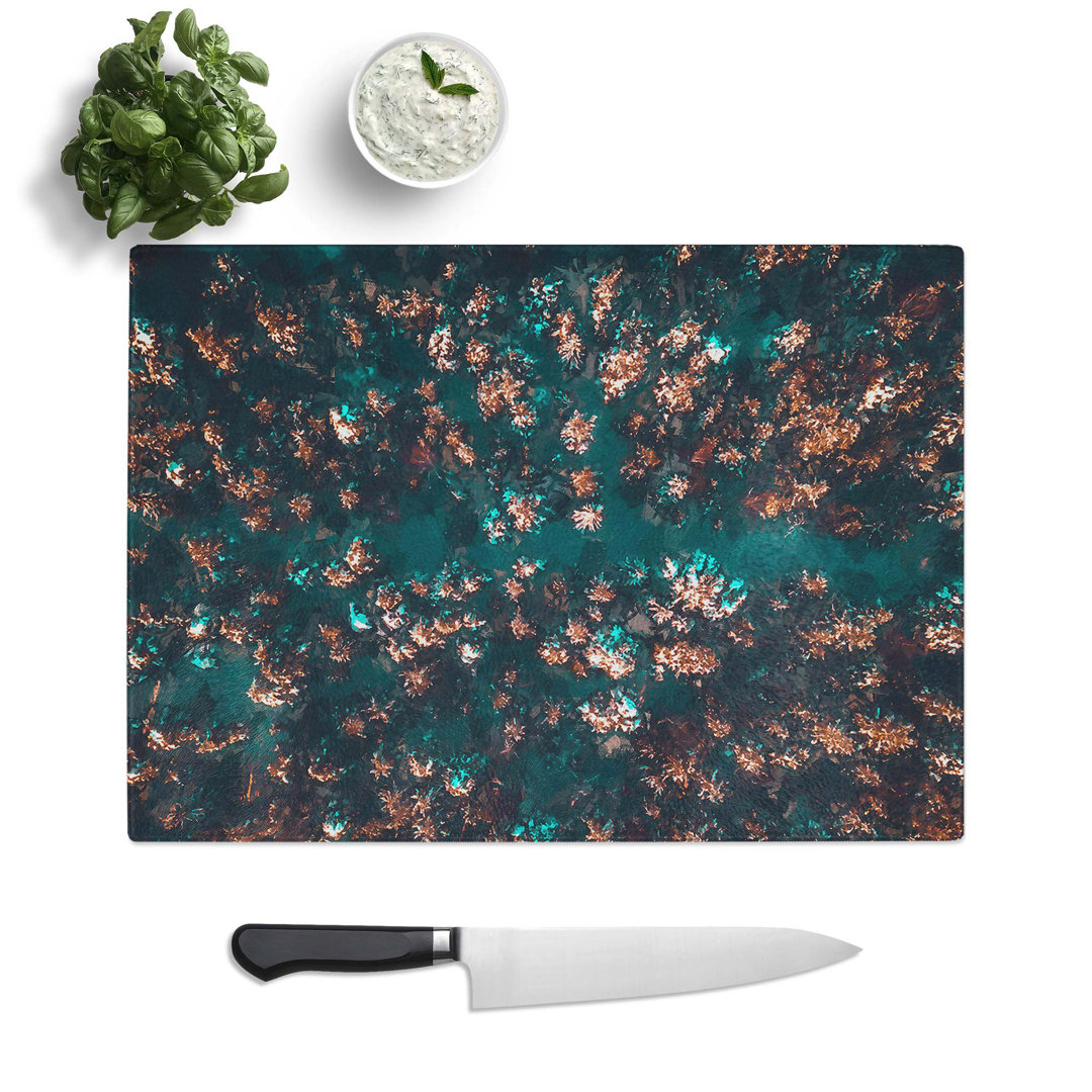 Tempered Glass View of a Forest in Oslo Norway in Abstract Chopping Board