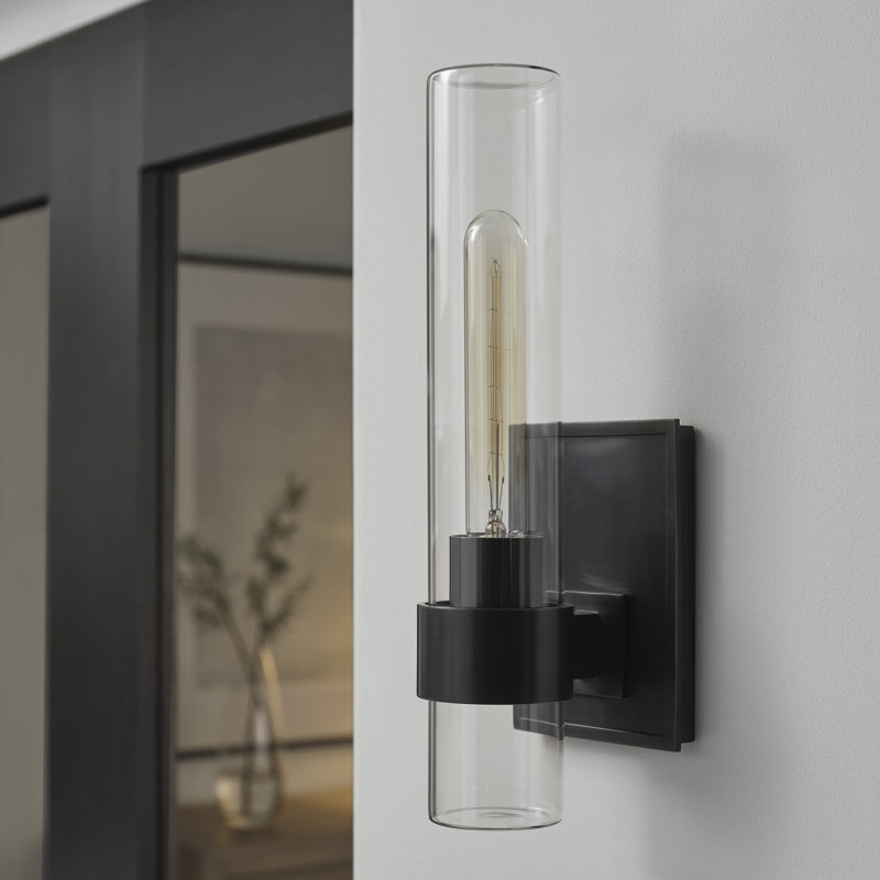 Ian K. Fowler Presidio Outdoor Sconce, Polished Nickel, 14" H x 4.75" W x 4.75" D