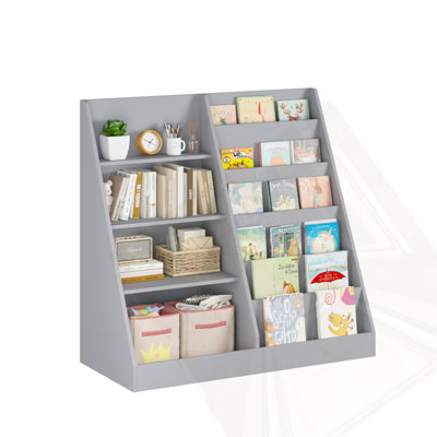 Multifunctional 4 Tier Wooden Book Shelf with Bookcase Display Stand