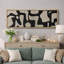 Contours abstraits de forme Mid-Century, œuvre d'art beige et noir, décoration de chambre à coucher rétro, très grande impression sur toile encadrée-111568062-96074539