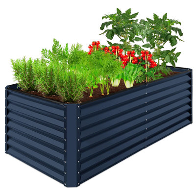 Spacious Outdoor Metal Raised Garden Bed, Ideal Deep - Root Planter for All Your Greenery