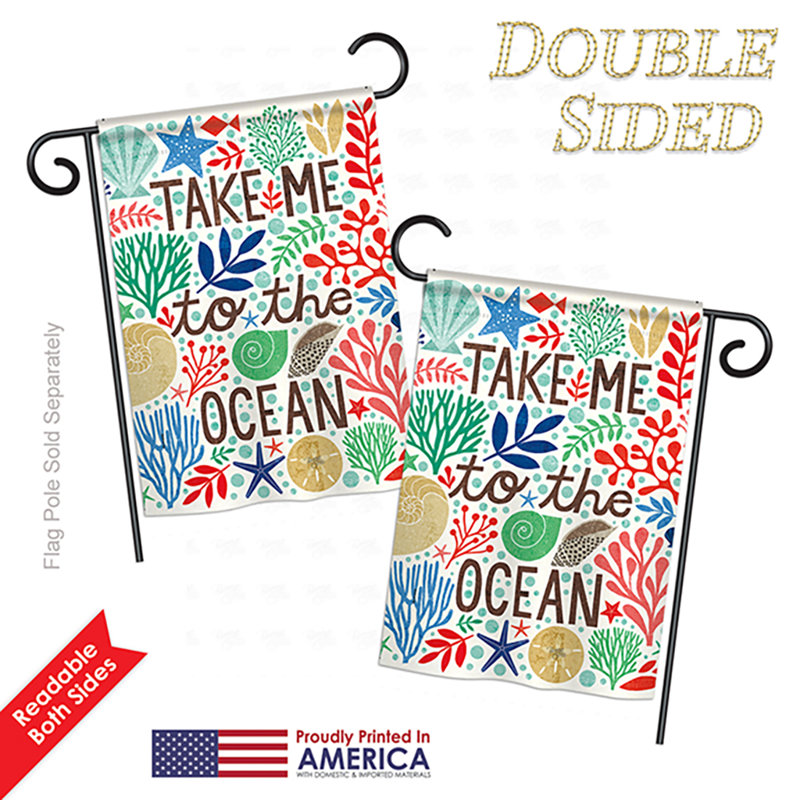 Drapeau de jardin Ramsey Take Me To The Ocean, H 13 po x l 18,5 po