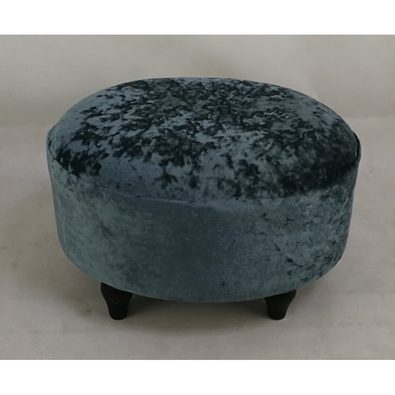 Stylish Callan 40cm Velvet Oval Ottoman – Luxurious Solid Colour Footstool for Office, Living Room & Bedroom Décor, Grey