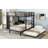 Full Over Twin Xl  (Full Xl Over Twin Xl)  Bunk Bed With Built-In Wardrobe, Metal Bunk Bed With Twin Trundle, Foldable Desk, Ladders, Noise-Reduced Design