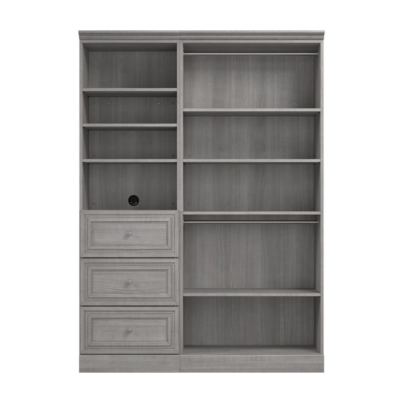 Alvaretta 61" W Closet System, Platinum Gray
