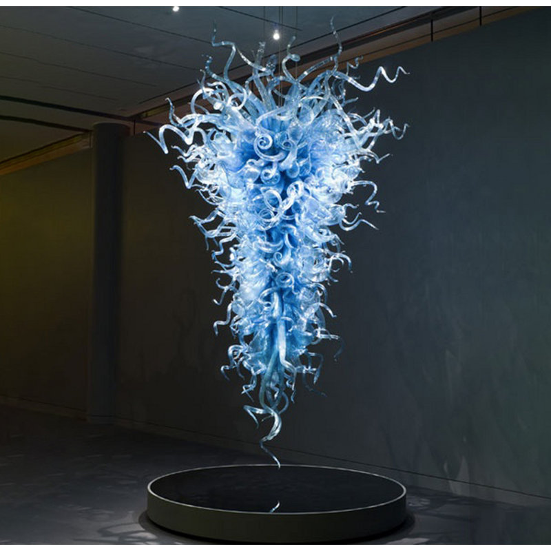 Artemis Contemporary Blue Blown Glass Chandelier Lighting, Blue