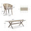 Ensemble de salle à manger de patio Corrigan Studio avec table de salle à manger en aluminium et chaises en rotin-383195555