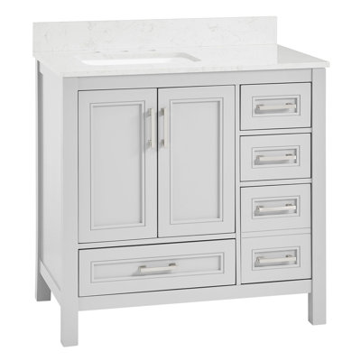 Ravis 36'' Single Bathroom Vanity with Engineered Marble Top
