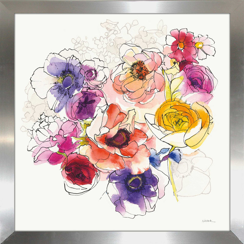 « Rainbow volants II », reproduction de peinture à l’acrylique encadrée, H 33,5 po x l 33,5 po