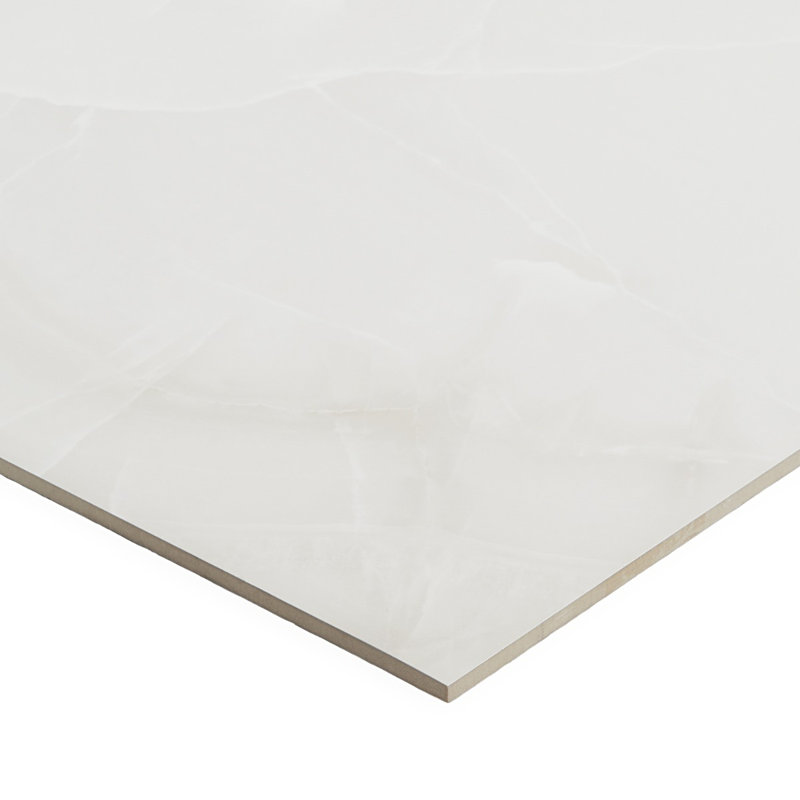 23.62 in. x 47.24 in. Polished Porcelain Floor and Wall Tile (15.5 Sq. Ft. / Case), Onyx Bianco