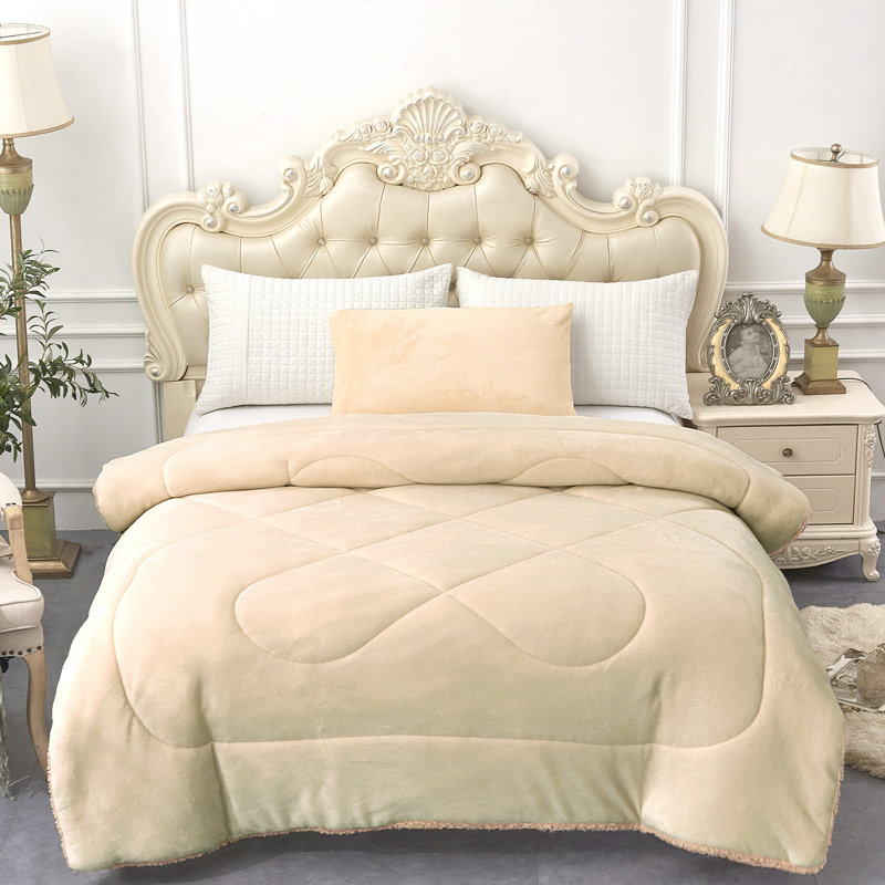 Couverture simple en molleton Sherpa, Crème