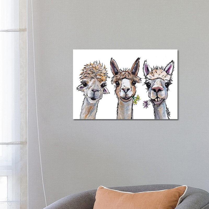 Alpacas Trio II - Wrapped Canvas Painting, 66.04 cm H x 45.72 cm W x 1.91 cm D