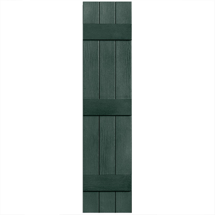 Three Batten, Three Board Closed Vinyl Shutters Pair