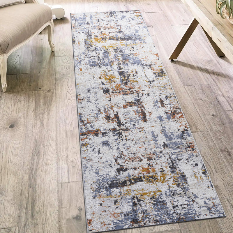 Tapis tissé 2X8 et /, motif abstrait bleu marine, teinture sans perte de couleur, décore le salon, la chambre à coucher, la salle à manger, tapis de bureau 2X8, abstrait et rehausse la décoration